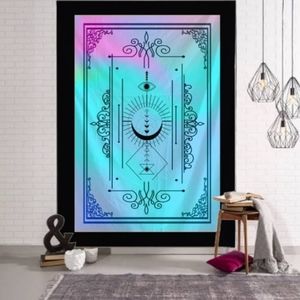 6FT Celestial Tarot Style Watercolor Tapestry